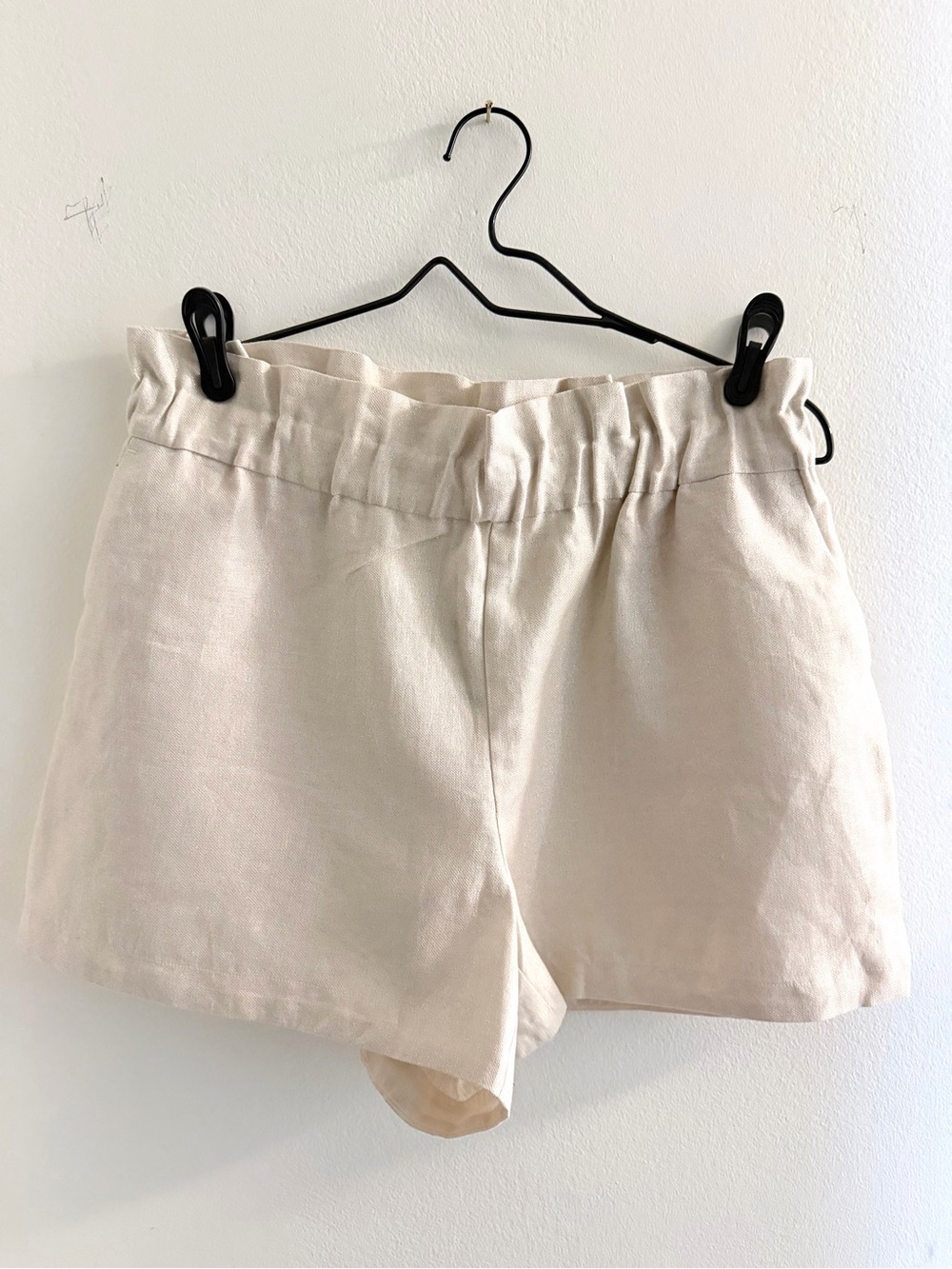 Express Paperbag Waist Linen Blend Shorts